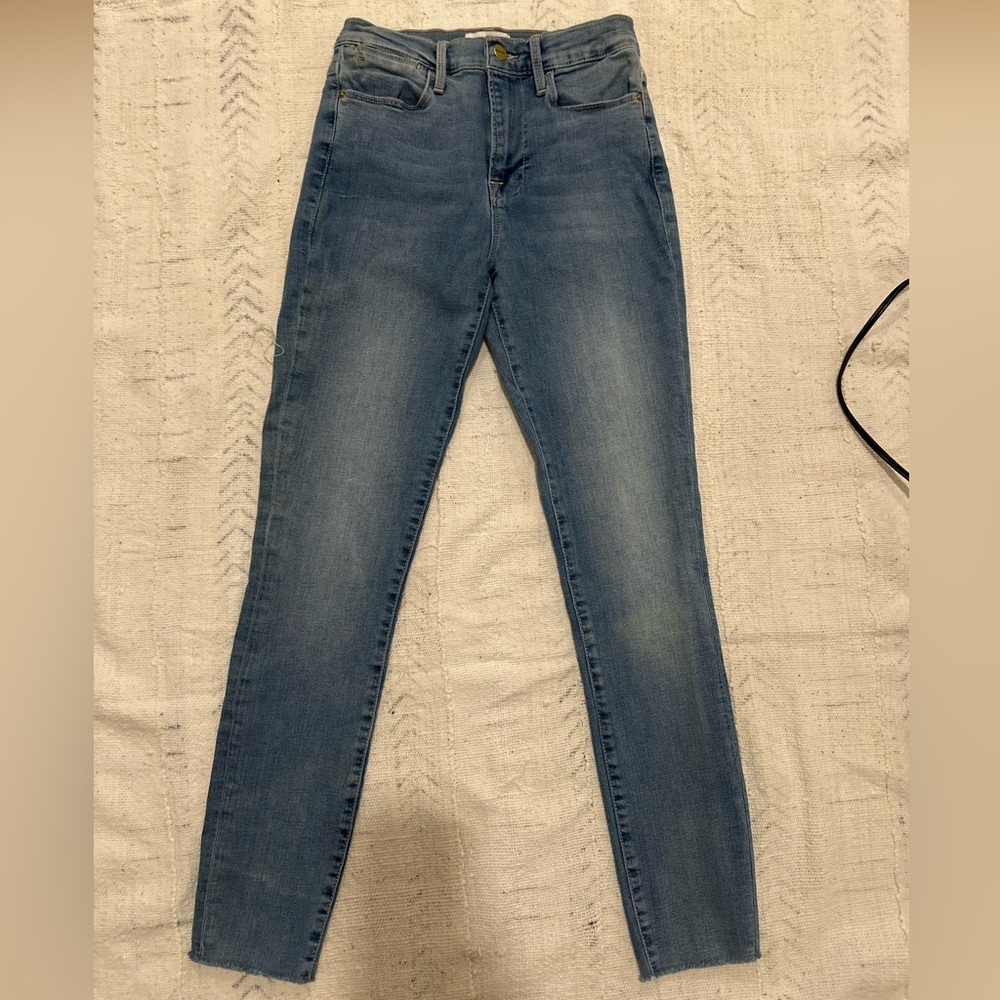 FRAME le Skinny jeans with raw hem